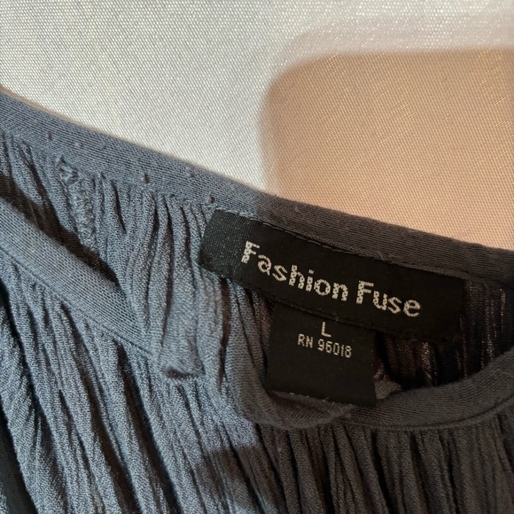 Fashion Fuse Blue Batwing Sleeves with Fringe Size L - Picture 7 of 8